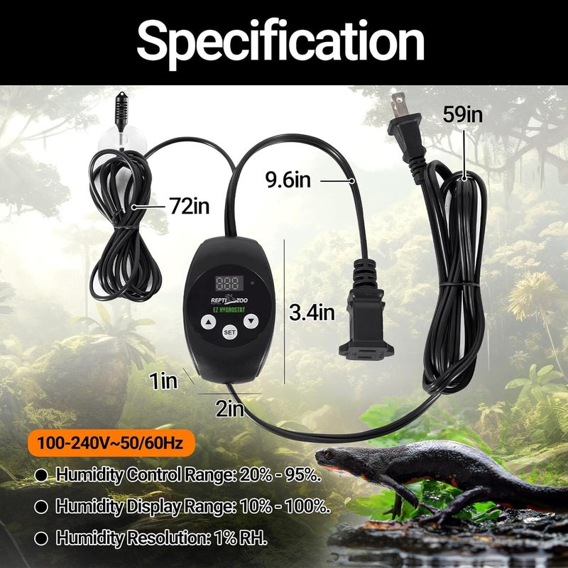 REPTIZOO Reptile Digital Hygrometer Controller LED Humidistat Reptile Humidity Control for Reptile Terrariums Tank Reptile Humidifier Fogger Mushroom Greenhouse - Image 3